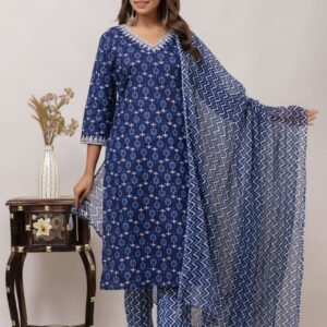 Beautiful cotton fabric printed kurti With gotta lace handwork & kodi sequence embroidery work with cotton printed Dhoti pant with cotton printed dupatta